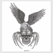 Spiderskull met Eagle in Tattoo-stijl Sticker (Vel)