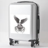 Spiderskull met Eagle in Tattoo-stijl Sticker (Koffer)