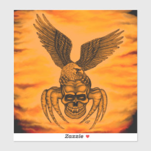Spiderskull met Eagle in Tattoo-stijl Sticker