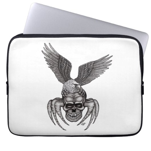 Spiderskull met Eagle Laptop Sleeve (Voorkant)