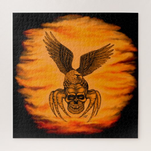 Spiderskull met Eagle Legpuzzel (Verticaal)