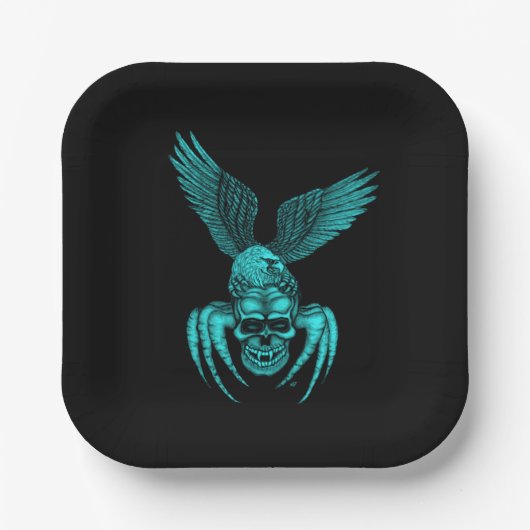 Spiderskull met Eagle Papieren Bordje (Voorkant)