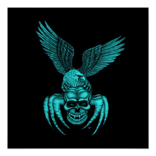 Spiderskull met Eagle Perfect Poster (Voorkant)