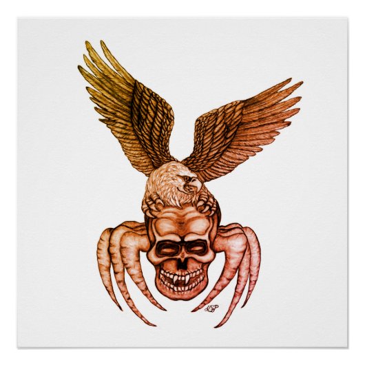 Spiderskull met Eagle Perfect Poster (Voorkant)
