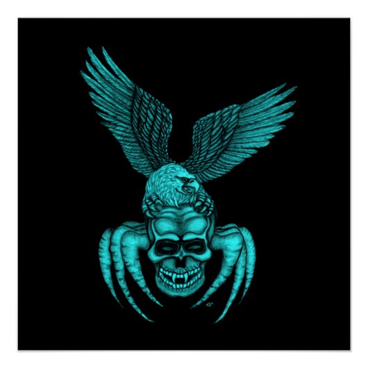 Spiderskull met Eagle Perfect Poster (Voorkant)