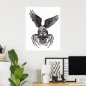 Spiderskull met Eagle Poster (Thuiskantoor)