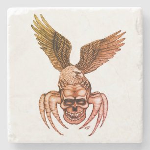 Spiderskull met Eagle Stenen Onderzetter