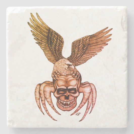 Spiderskull met Eagle Stenen Onderzetter (Voorkant)
