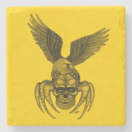 Spiderskull met Eagle Stenen Onderzetter (Voorkant)