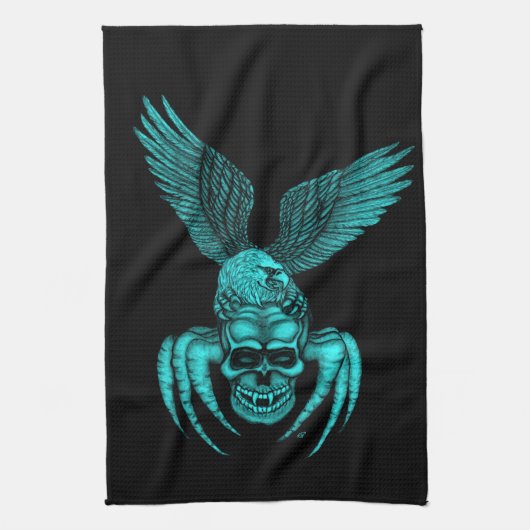 Spiderskull met Eagle Theedoek (Verticaal)