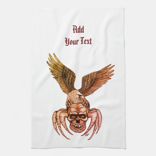 Spiderskull met Eagle Theedoek (Verticaal)