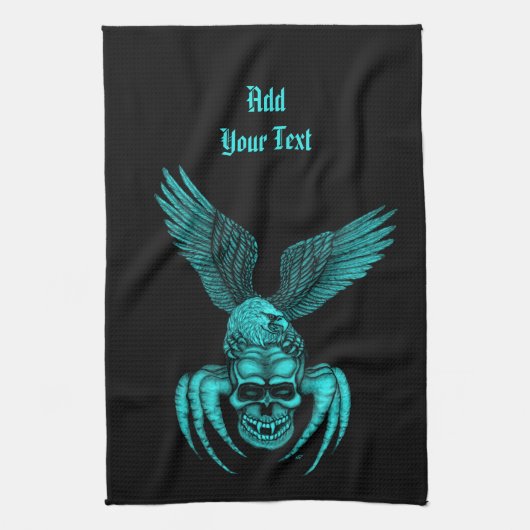 Spiderskull met Eagle Theedoek (Verticaal)