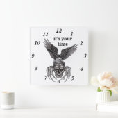 Spiderskull met Eagle Vierkante Klok (Huis)