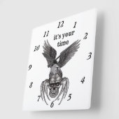 Spiderskull met Eagle Vierkante Klok (Hoek)