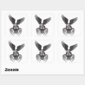 Spiderskull met Eagle Vierkante Sticker (Vel)