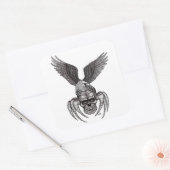 Spiderskull met Eagle Vierkante Sticker (Envelop)