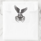 Spiderskull met Eagle Vierkante Sticker (Tas)