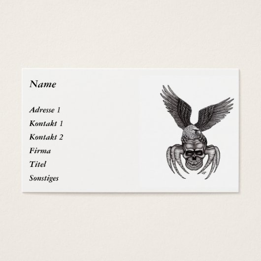 Spiderskull met Eagle Visitekaartjes (Voorkant)