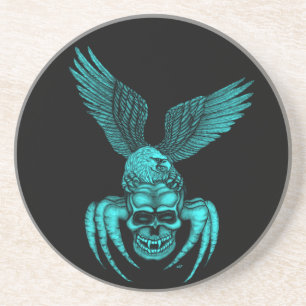 Spiderskull met Eagle Zandsteen Onderzetter