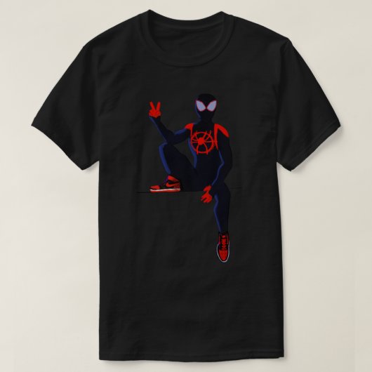 Spiderverse Miles morales Sticker T-shirt (Design voorkant)