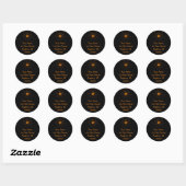 Spiderweb Adreslabel (Sinaasappel / zwart) Ronde Sticker (Vel)