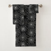 Spiderweb Black en White Halloween Bad Handdoek (Insitu)