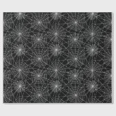 Spiderweb Black en White Halloween Cadeaupapier (Vlak)