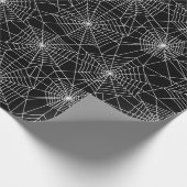 Spiderweb Black en White Halloween Cadeaupapier (Hoek)