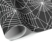 Spiderweb Black en White Halloween Cadeaupapier (Rol Hoek)