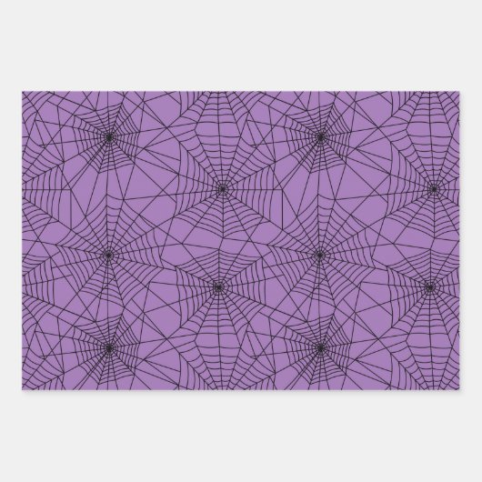 Spiderweb Black en White Halloween Inpakpapier Vel (Voorkant 3)