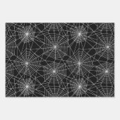 Spiderweb Black en White Halloween Inpakpapier Vel (Voorkant)