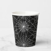 Spiderweb Black en White Halloween Papieren Bekers (Links)