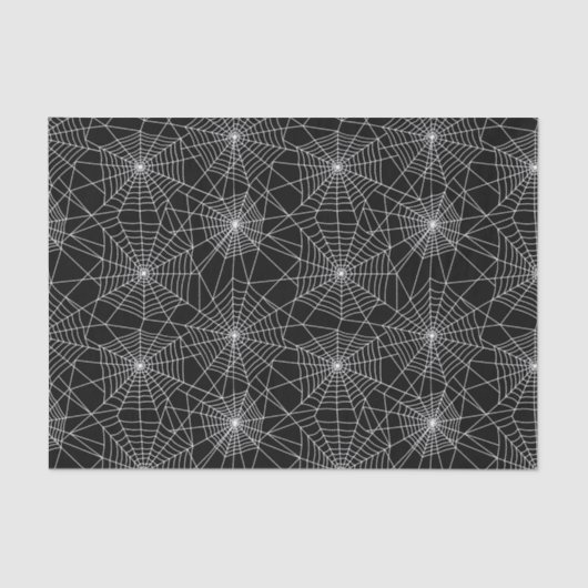 Spiderweb Black en White Halloween Tissuepapier (Voorkant)