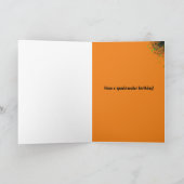 Spiderweb Black Oranje Kinder Halloween Birthday Kaart (Binnen)