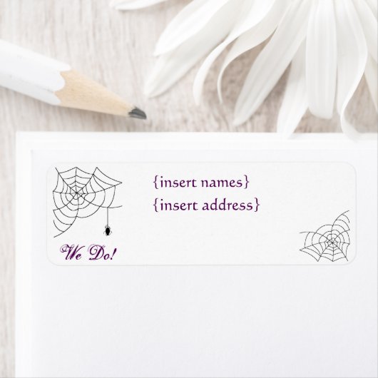Spiderweb Bruiloft retour adreslabels Etiket (Insitu)