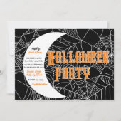 Spiderweb Crescent Moon Halloween Kostuum Party Kaart (Voorkant)