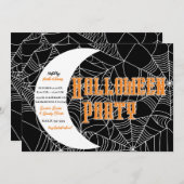 Spiderweb Crescent Moon Halloween Kostuum Party Kaart (Voorkant / Achterkant)