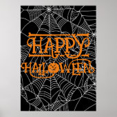 Spiderweb Crescent Moon Halloween Kostuum Party Poster (Voorkant)