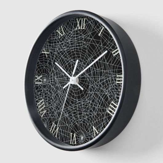 Spiderweb Donker Esthetische Wandklok (Hoek)