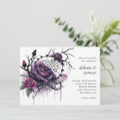 Spiderweb Elegance | Kiep mooi Roos Floral Kaart (Staand voorkant)