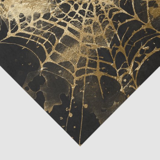 Spiderweb Elegantie | Creepy Mooi Goud Cobweb Tissuepapier (Detail)