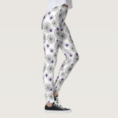 Spiderweb en Paarse Spiders Halloween White Patter Leggings (Rechts)