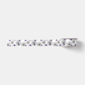Spiderweb en Paarse Spiders Halloween White Patter Satijnen Lint (Voorkant)