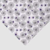 Spiderweb en Paarse Spiders Halloween White Patter Tissuepapier (Detail)