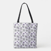 Spiderweb en Paarse Spiders Halloween White Patter Tote Bag (Achterkant)