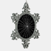Spiderweb Gothic Tin Sneeuwvlok Ornament (Links)