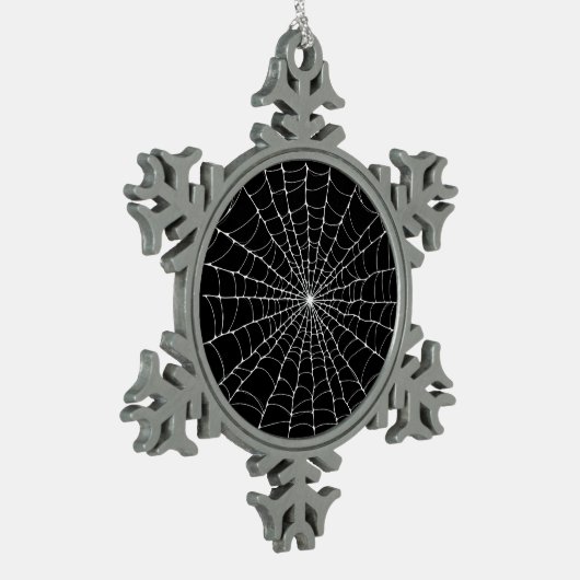 Spiderweb Gothic Tin Sneeuwvlok Ornament (Links)