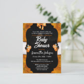 Spiderweb Halloween Baby shower Invitation Uitnodiging Briefkaart (Staand voorkant)