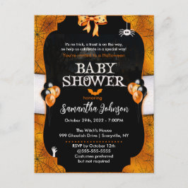 Spiderweb Halloween Baby shower Invitation Uitnodiging Briefkaart