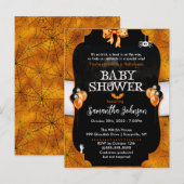 Spiderweb Halloween Baby shower Invitation Uitnodiging Briefkaart (Voorkant / Achterkant)